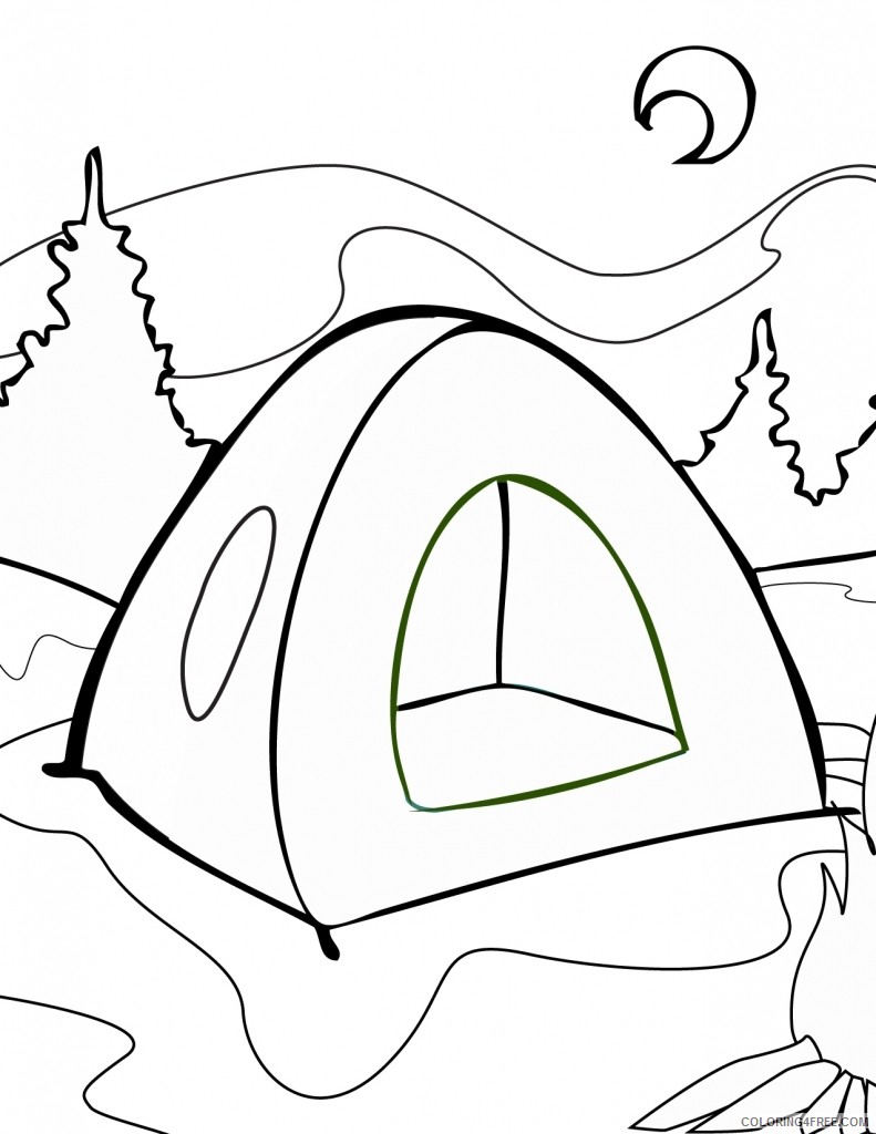 camping coloring pages in nature Coloring4free