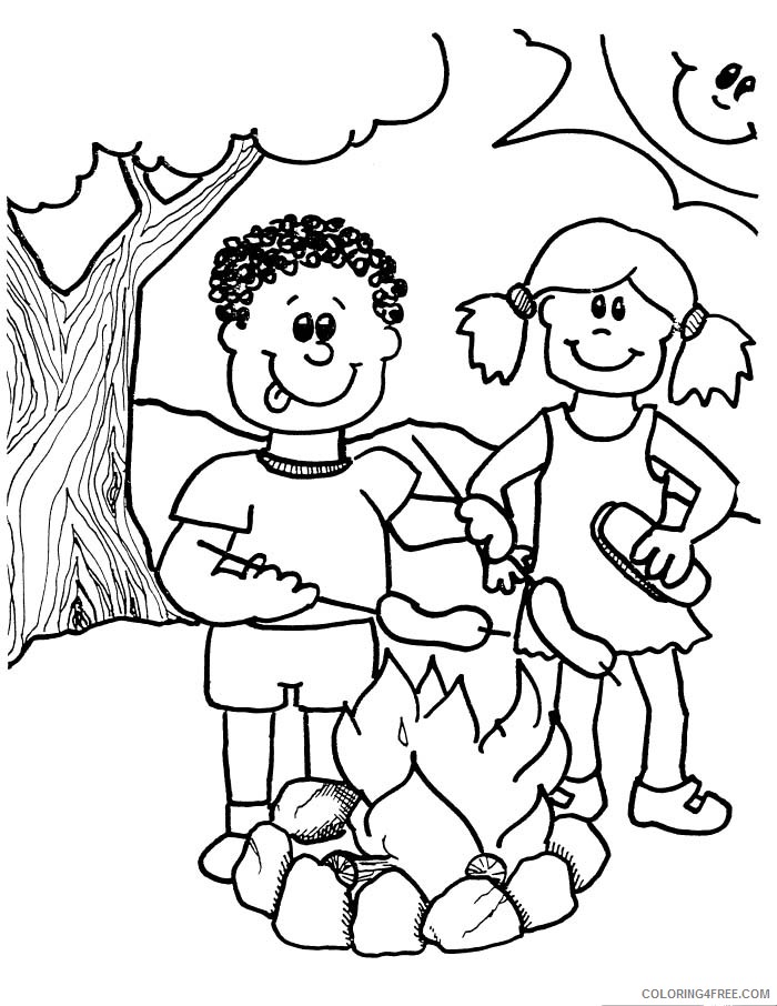 camping coloring pages printable for kids Coloring4free