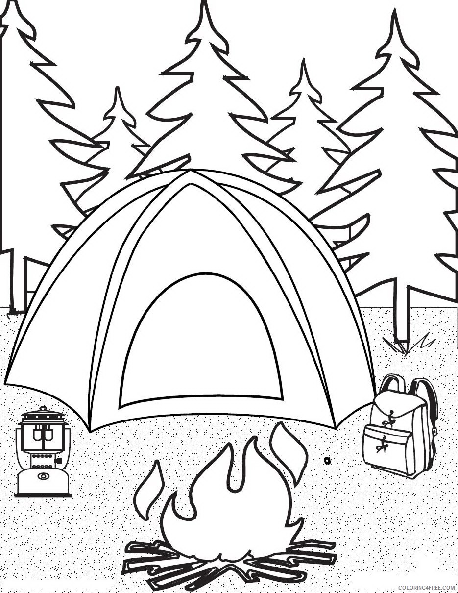 camping coloring pages to print Coloring4free