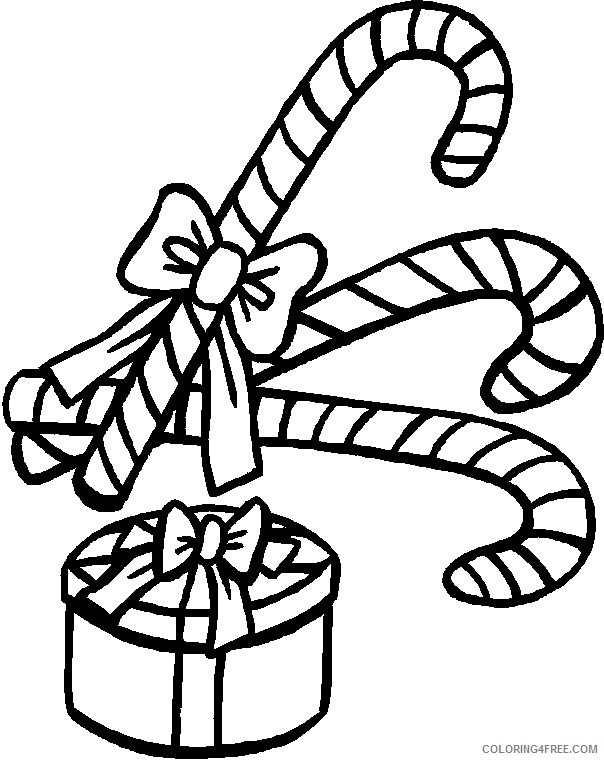 candy cane coloring pages and christmas gift Coloring4free