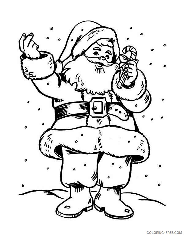 candy cane coloring pages and santa claus Coloring4free