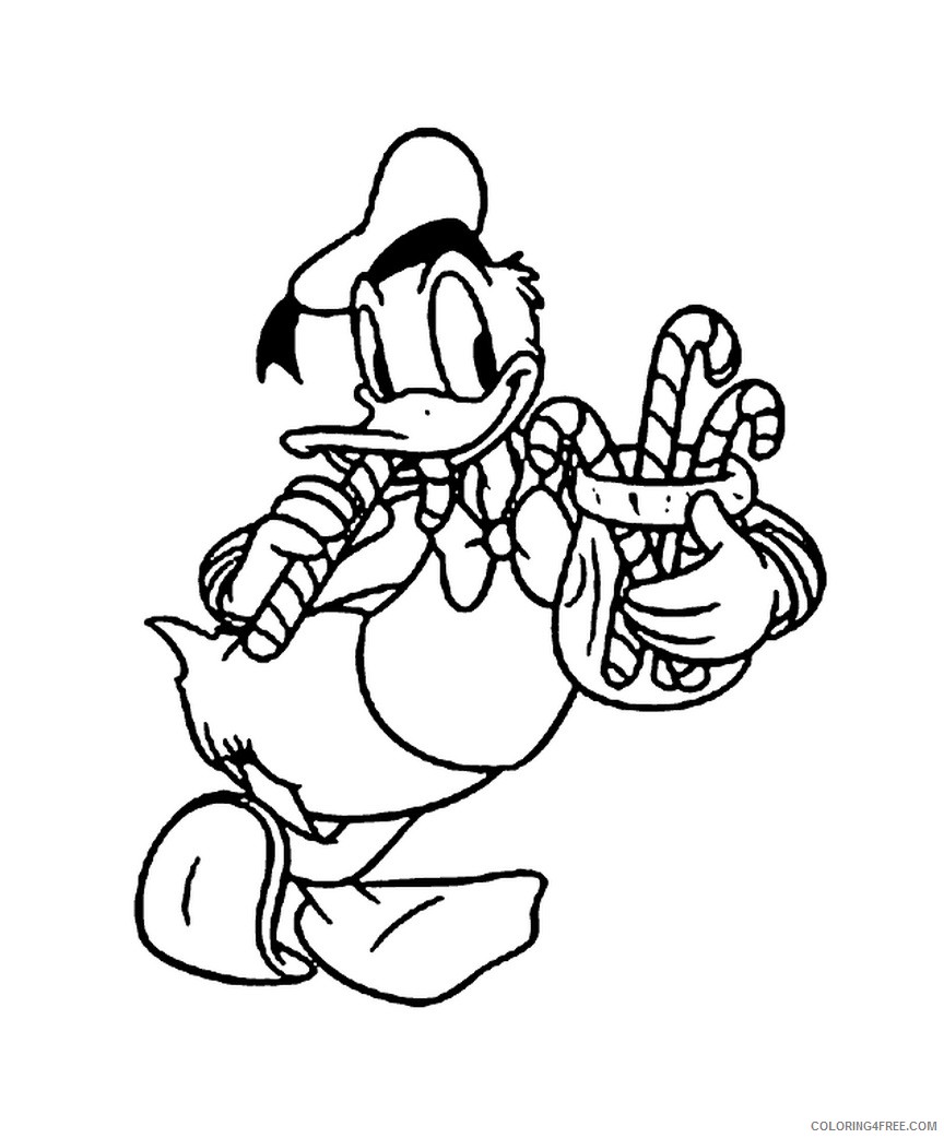 candy cane coloring pages donald duck Coloring4free