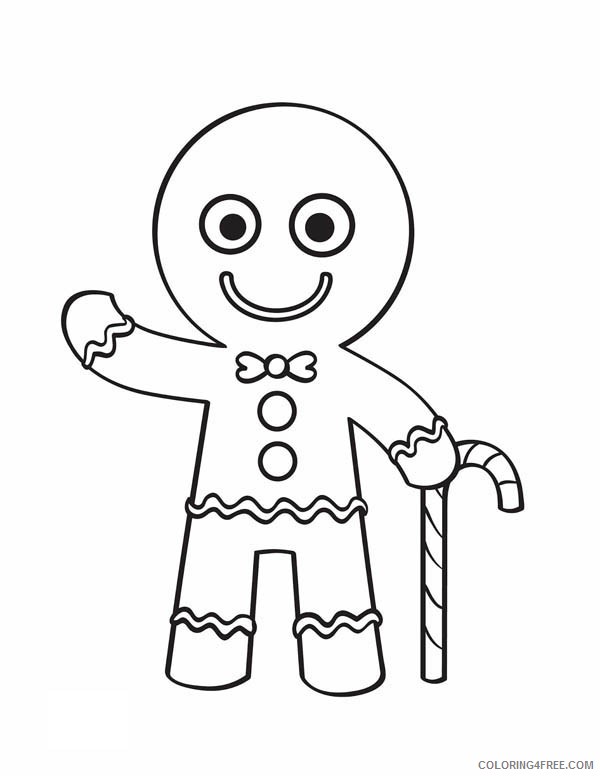 candy cane coloring pages gingerbread man Coloring4free