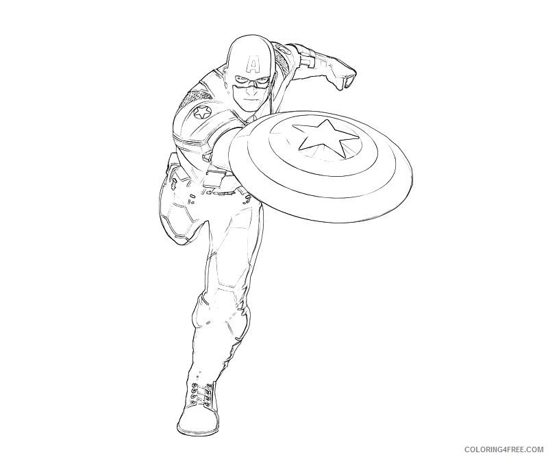 captain america coloring pages attacking Coloring4free