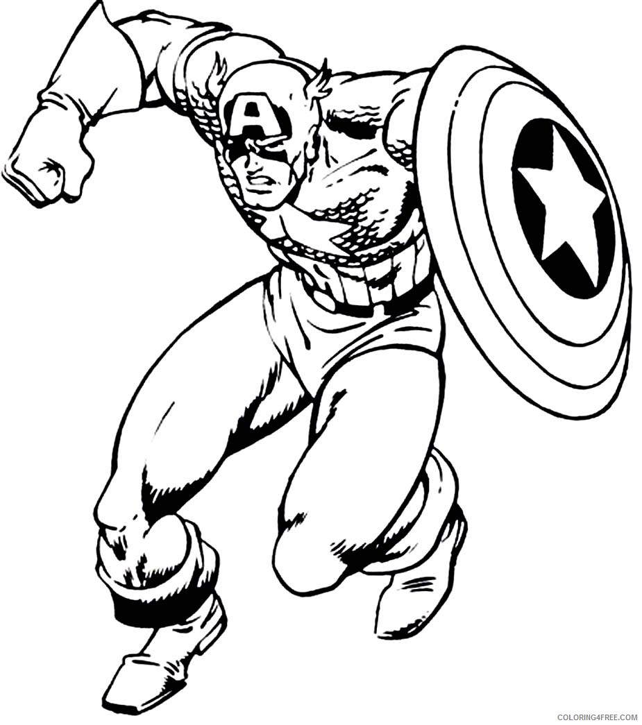 captain america coloring pages punching Coloring4free