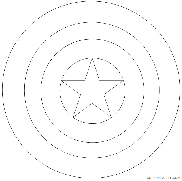 captain america coloring pages shield Coloring4free