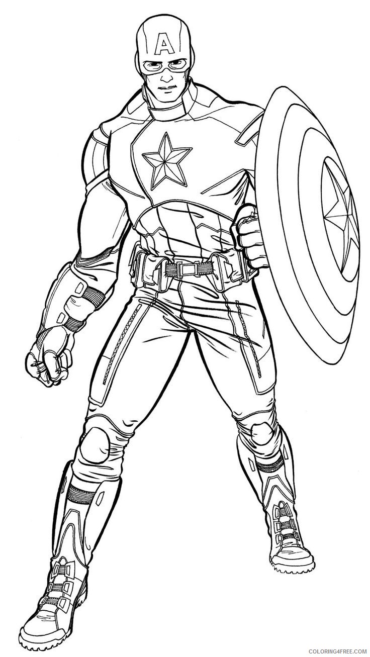 captain america coloring pages the avengers Coloring4free