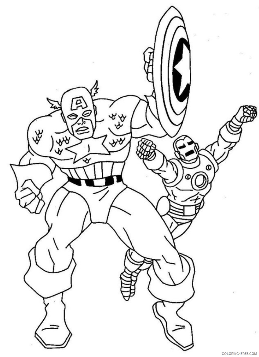 captain america coloring pages with iron man Coloring4free