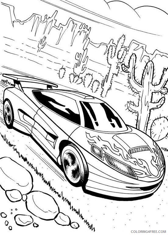 car coloring pages in desert Coloring4free