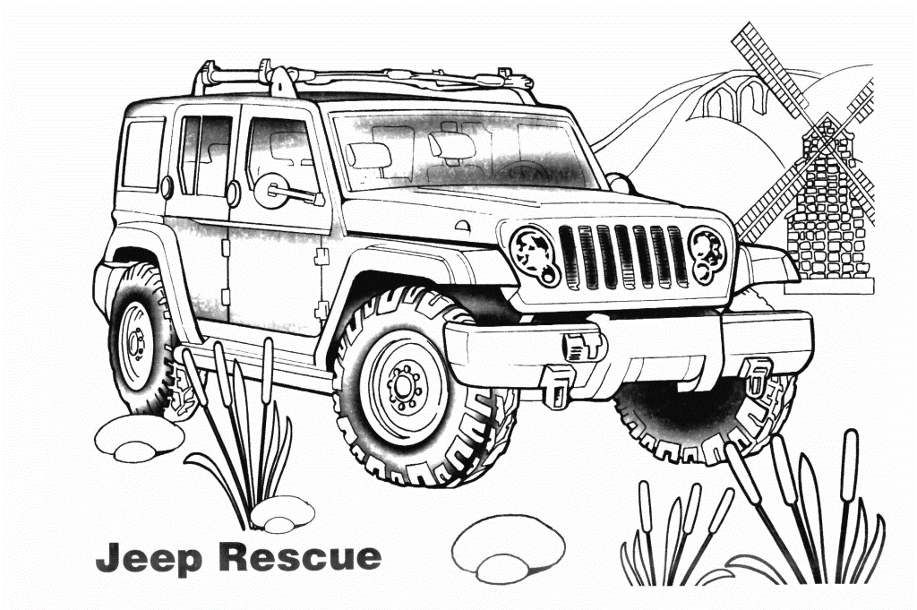car coloring pages jeep rescue Coloring4free