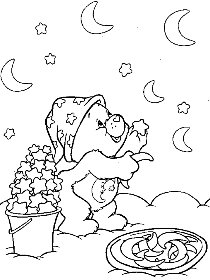 care bears coloring pages collecting stars Coloring4free