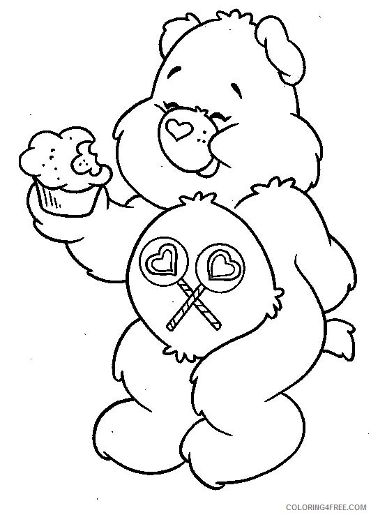 care bears coloring pages eating cupcake Coloring4free