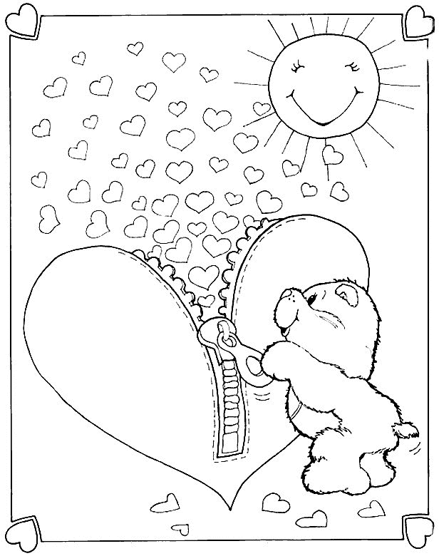 care bears coloring pages love a lot Coloring4free