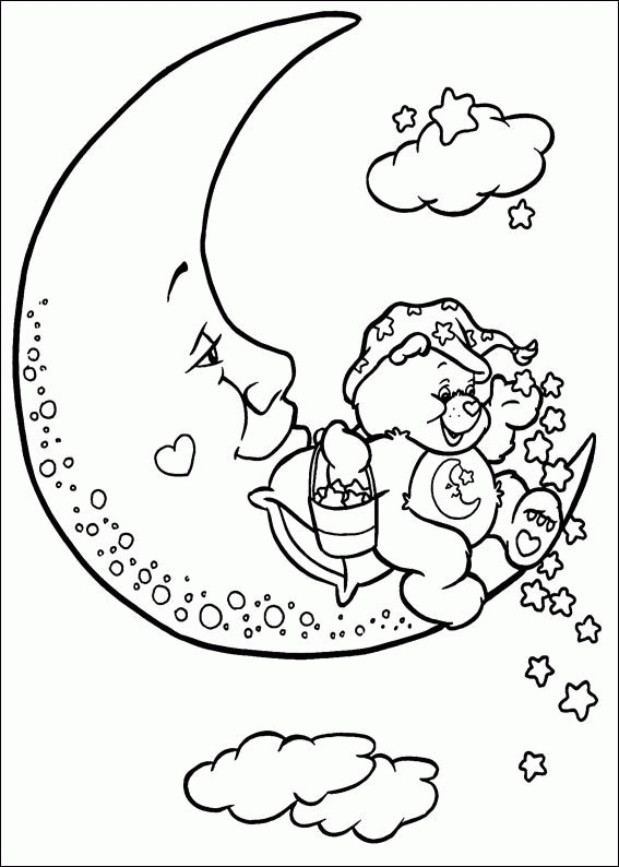care bears coloring pages on the moon Coloring4free