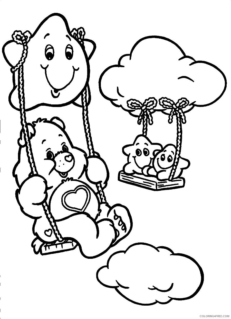 care bears coloring pages playing swing Coloring4free