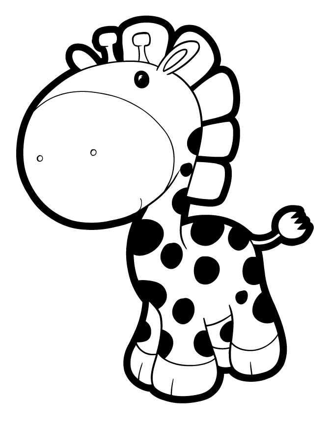 cartoon coloring pages baby giraffe Coloring4free