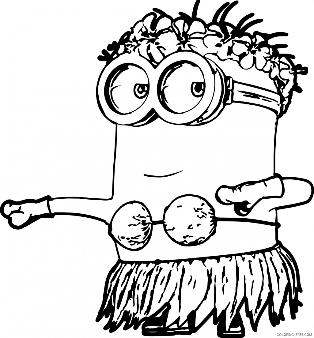 cartoon coloring pages minion dancing Coloring4free