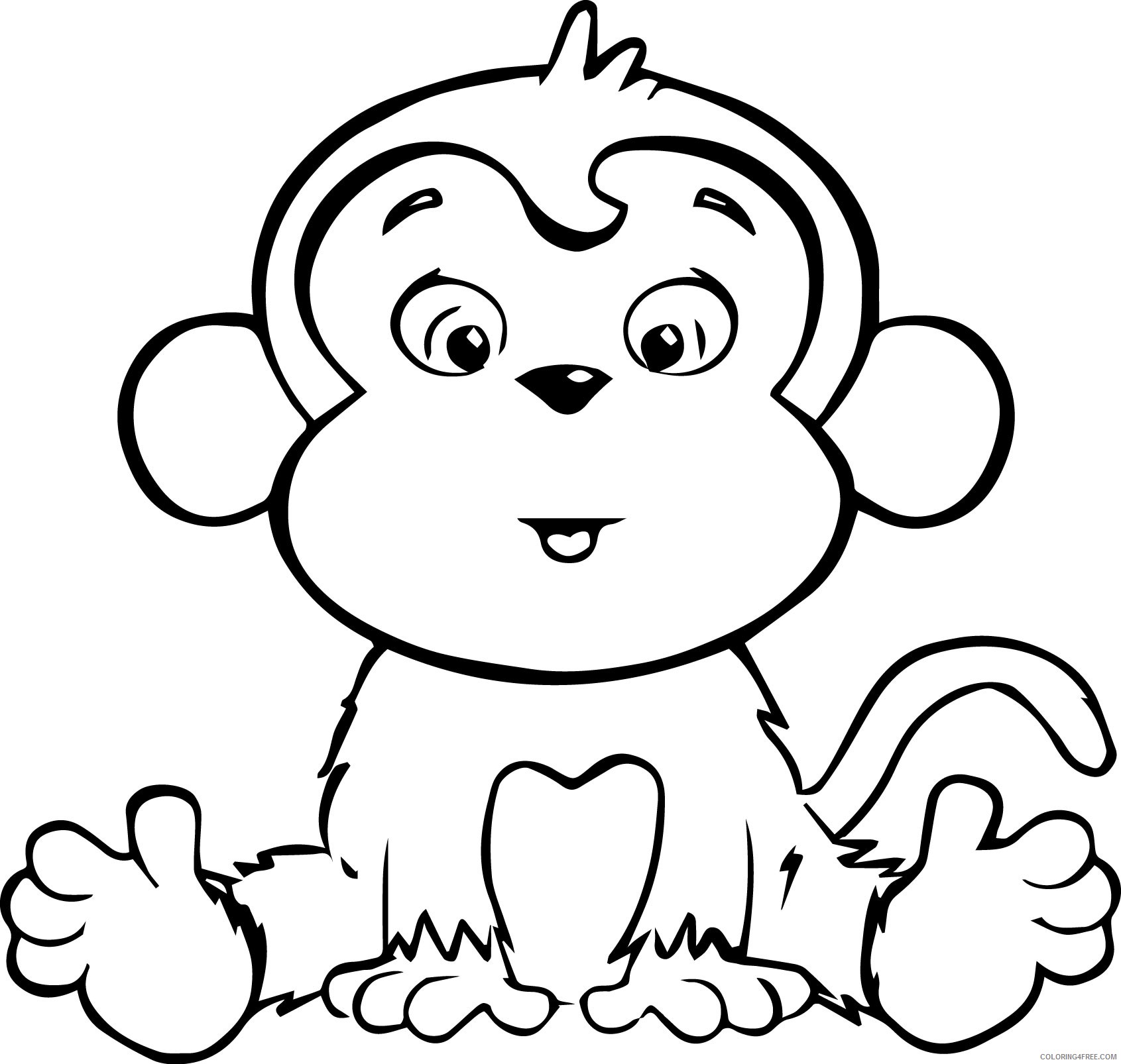 cartoon coloring pages monkey Coloring4free