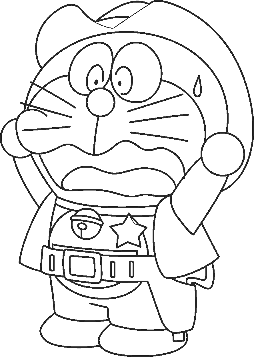 cartoon coloring pages sheriff doraemon Coloring4free