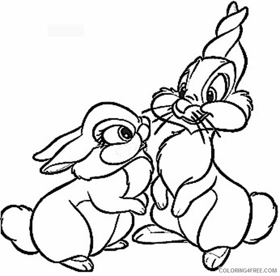 cartoon coloring pages twin bunny Coloring4free