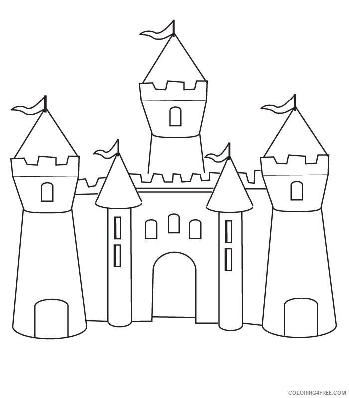 castle coloring pages for kids Coloring4free