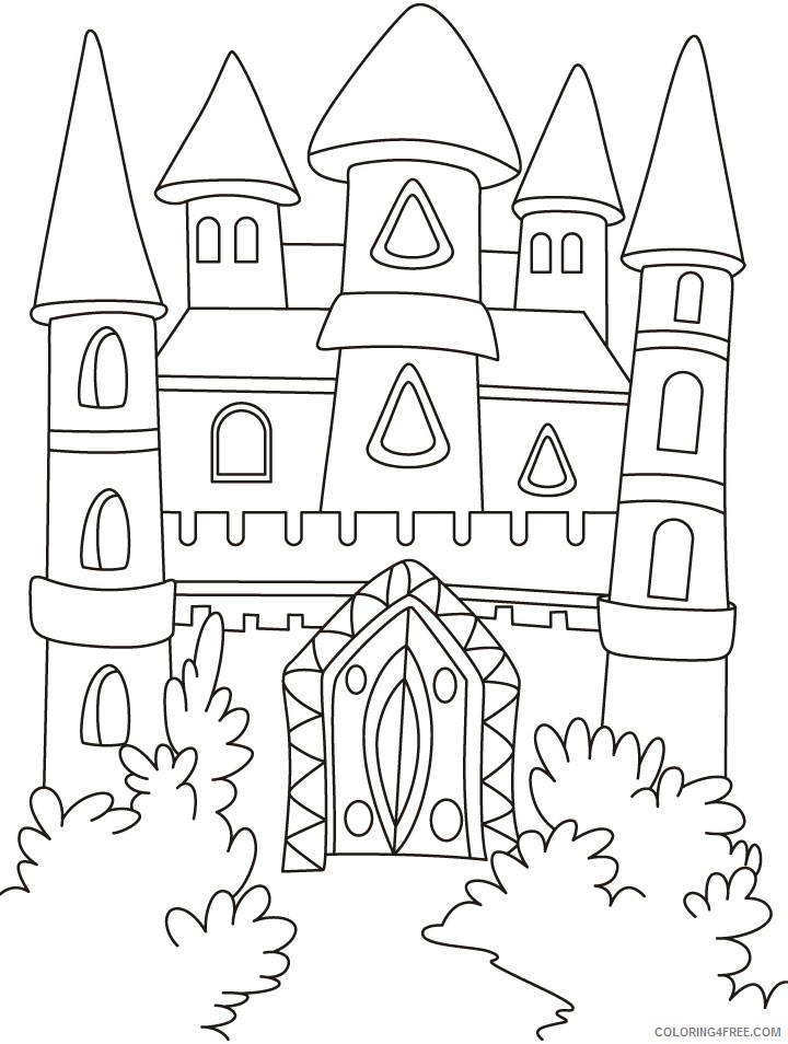 castle coloring pages for kindergarten 2 Coloring4free