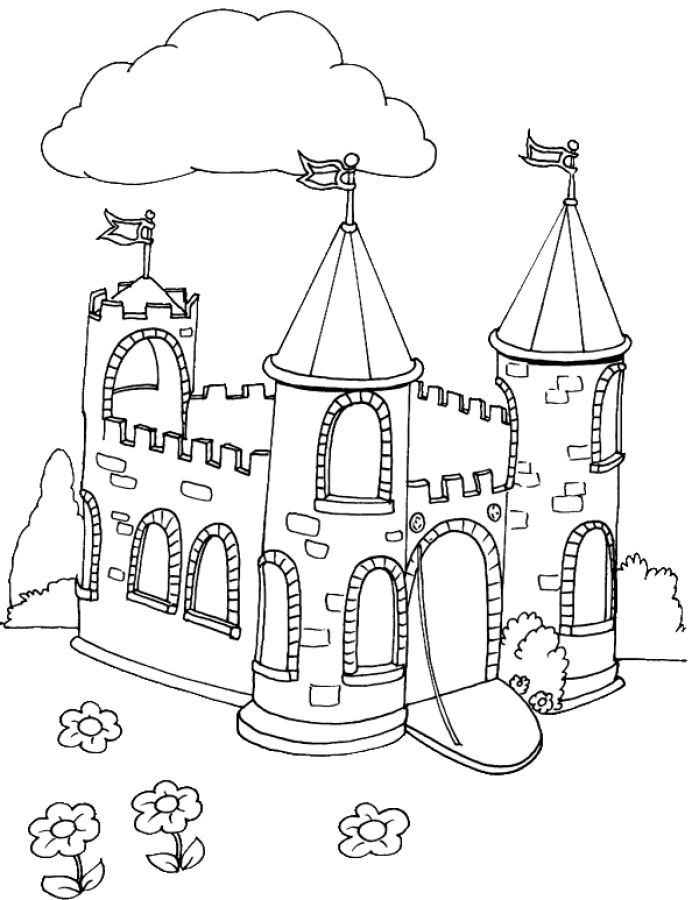 castle coloring pages for kindergarten Coloring4free