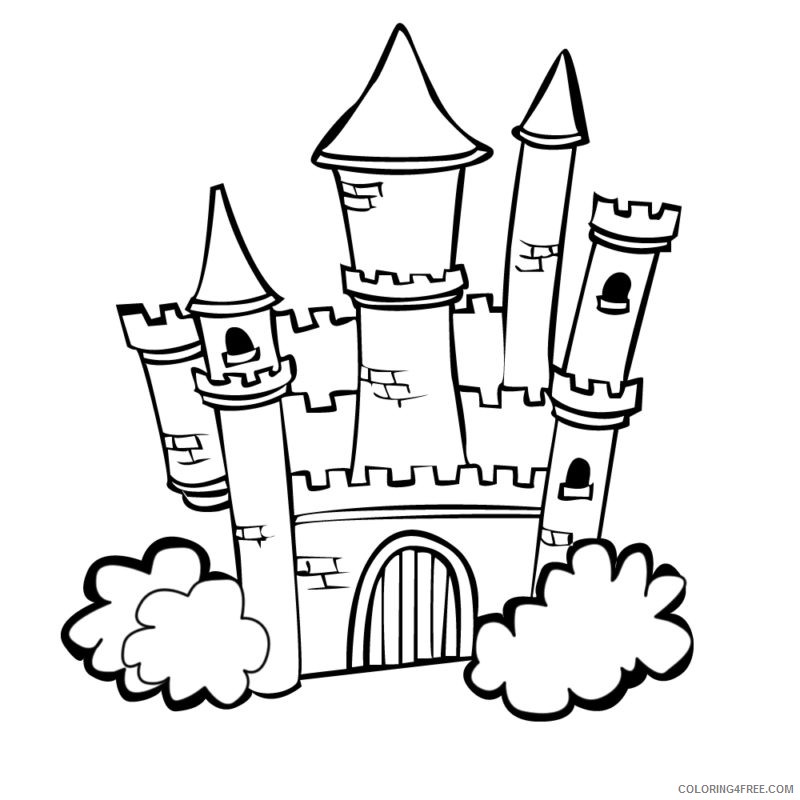 castle coloring pages free for kids Coloring4free