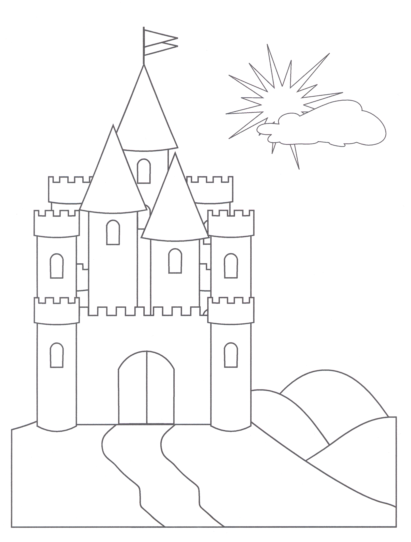 castle coloring pages sunshine Coloring4free