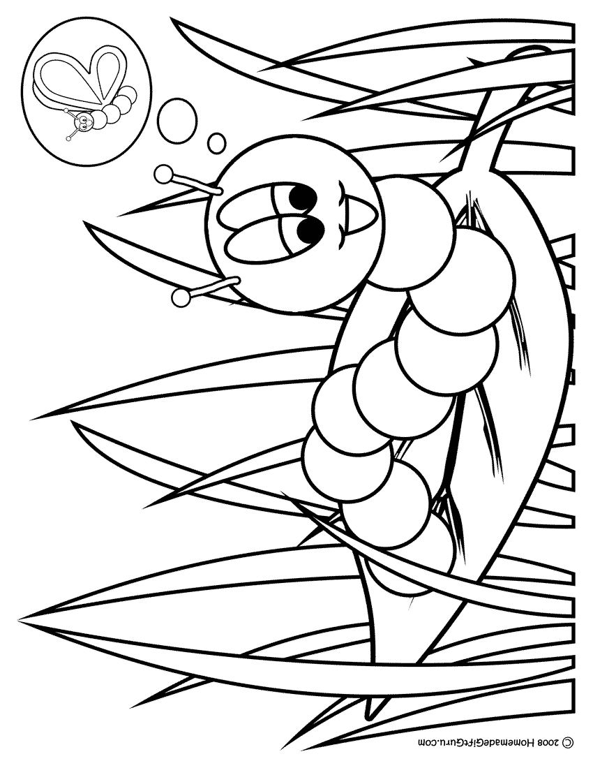 caterpillar coloring pages for kids 2 Coloring4free