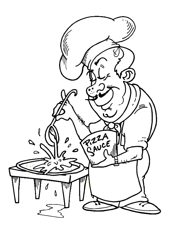 chef making pizza coloring pages Coloring4free