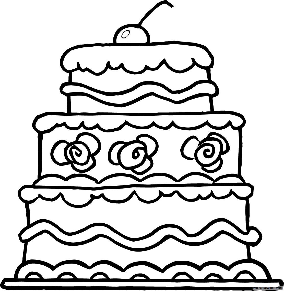 cherry cake coloring pages for kids Coloring4free