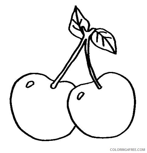 cherry fruit coloring pages Coloring4free
