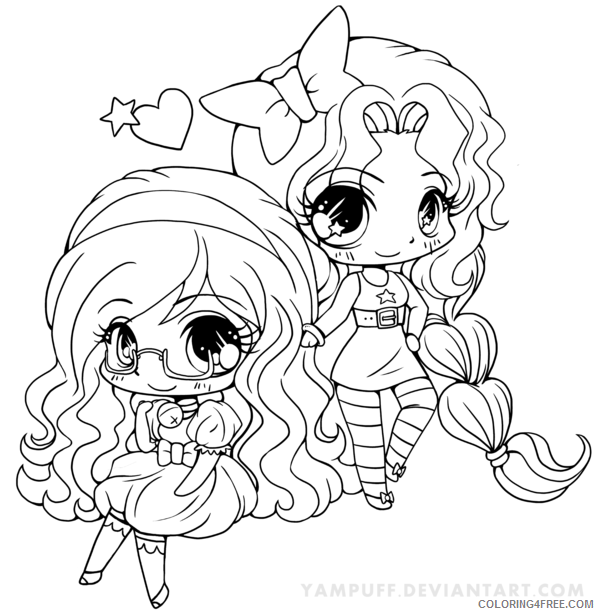 chibi anime girls coloring pages Coloring4free