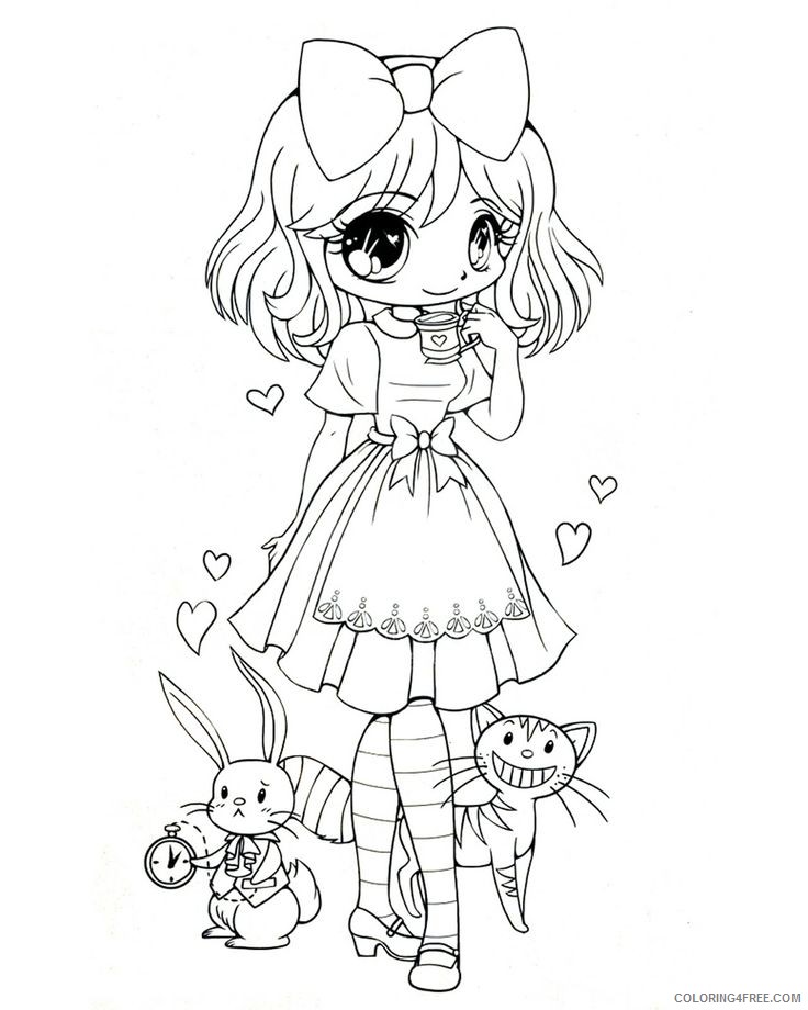 chibi coloring pages to print Coloring4free