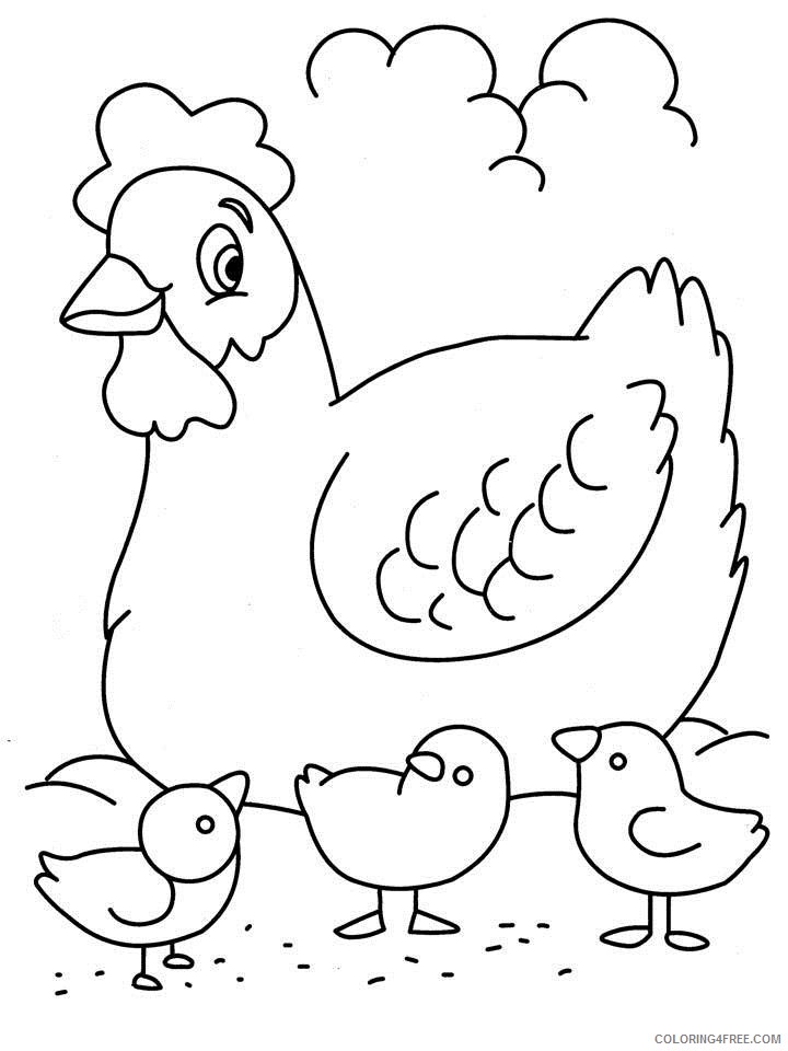 chicken coloring pages hen and chick Coloring4free