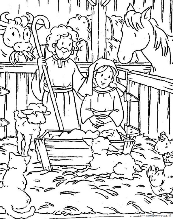 christian coloring pages jesus born Coloring4free
