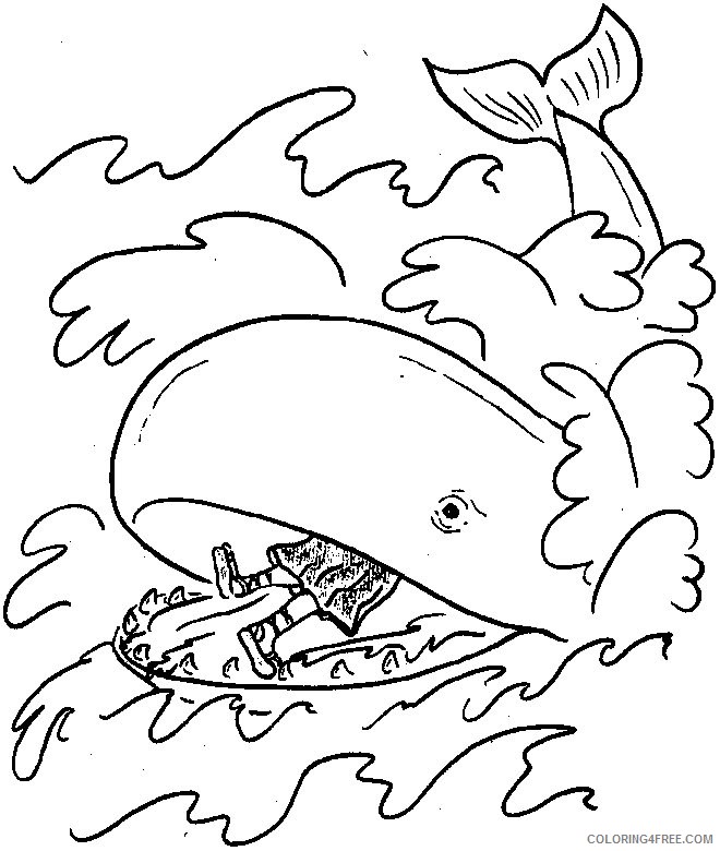 christian coloring pages jonah and the fish Coloring4free