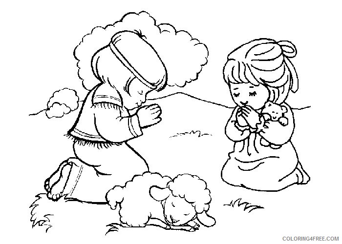 christian coloring pages kids praying Coloring4free