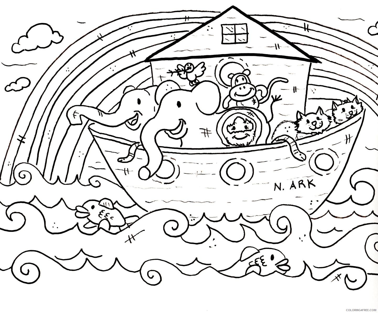 christian coloring pages noahs ark Coloring4free