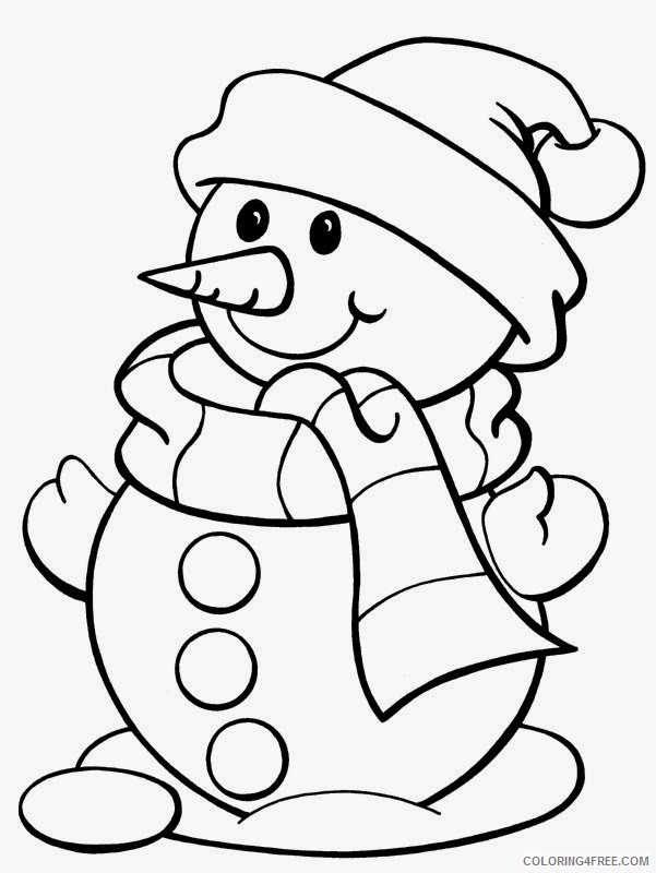 christmas coloring pages cute snowman Coloring4free