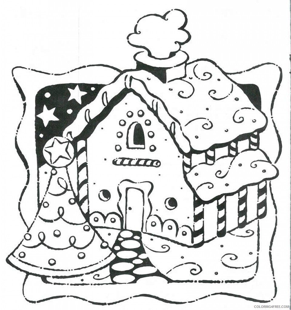 christmas gingerbread house coloring pages Coloring4free