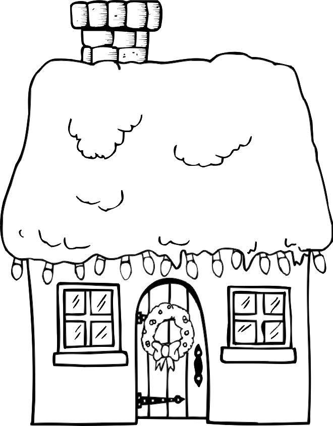 christmas house coloring pages Coloring4free
