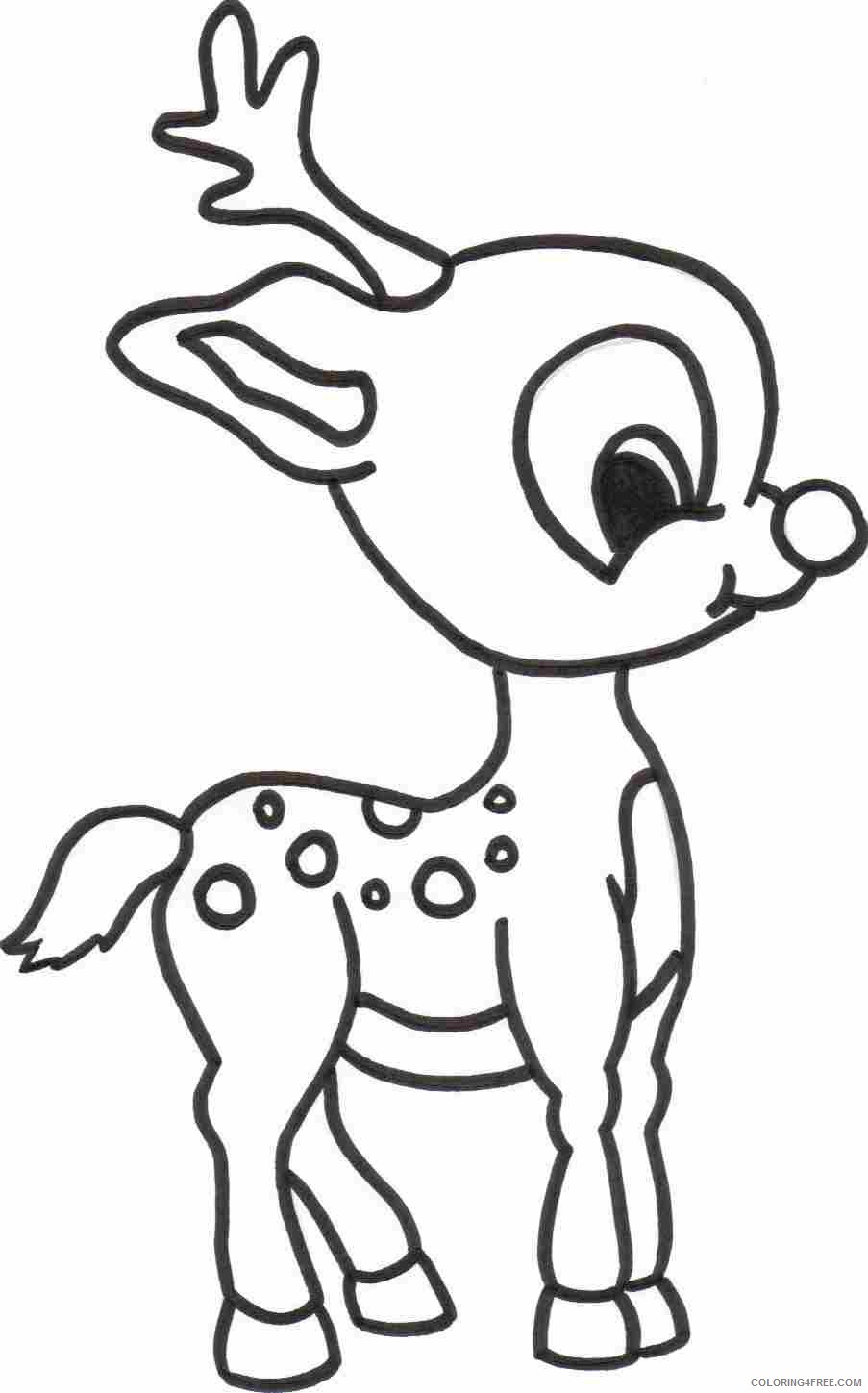 christmas reindeer coloring pages for kids Coloring4free