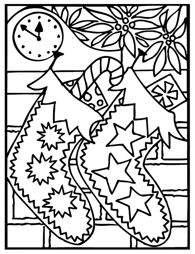 christmas stockings coloring pages to print Coloring4free
