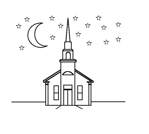 church coloring pages at night Coloring4free