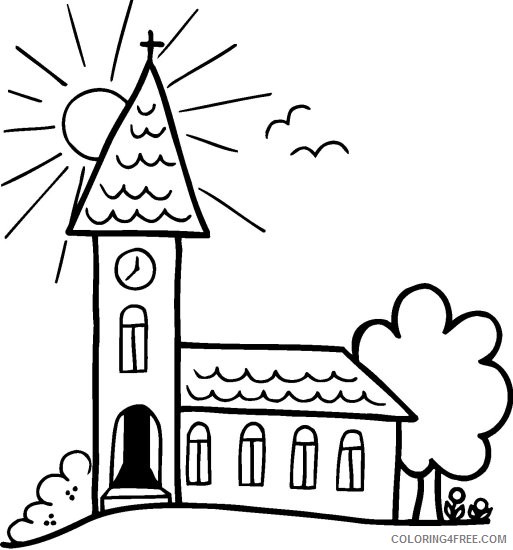 church coloring pages for kids 2 Coloring4free