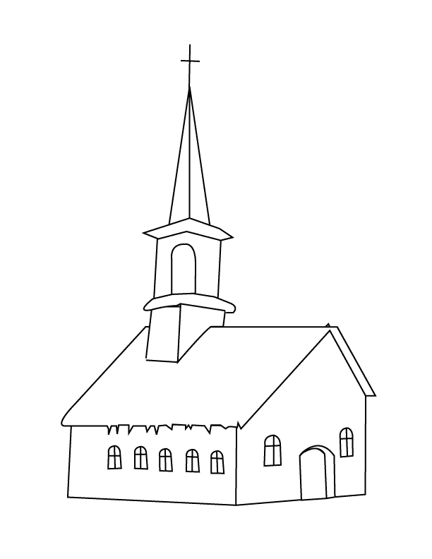 church coloring pages for kids printable Coloring4free