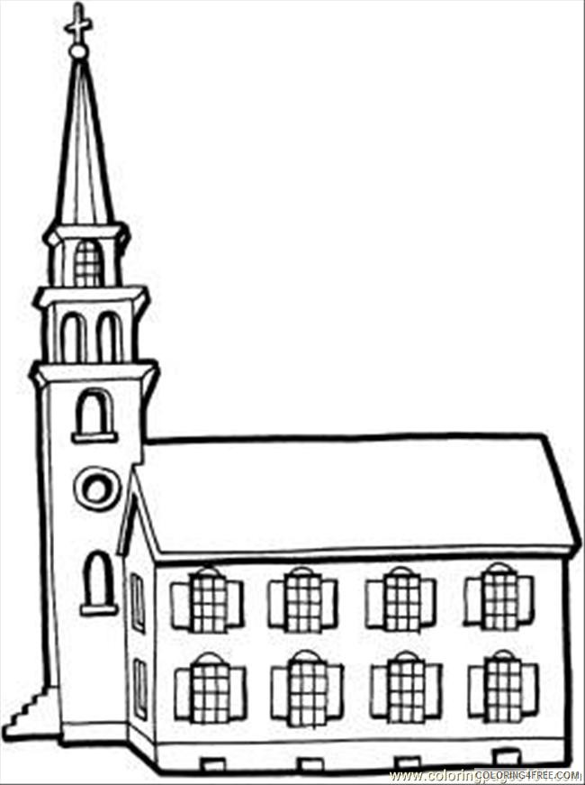 church coloring pages free printable Coloring4free