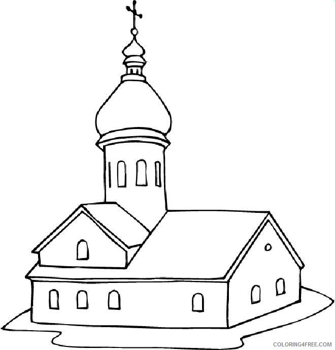 church coloring pages free to print Coloring4free